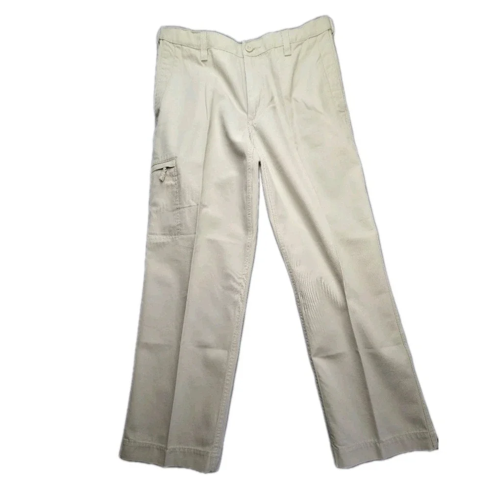 Dockers D3 Classic Fit Cargo Pants Men 34x30 Khaki 100% Cotton Flat Front